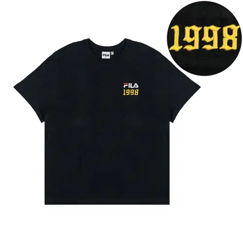 FILA T Shirts Unisex Black Crew Neck Moderate