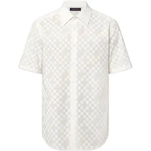 LOUIS VUITTON Short Sleeved Cotton Shirt Men's White