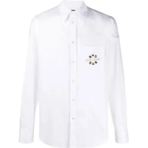 GUCCI Shirts Men's White Lapel Moderate Shirt