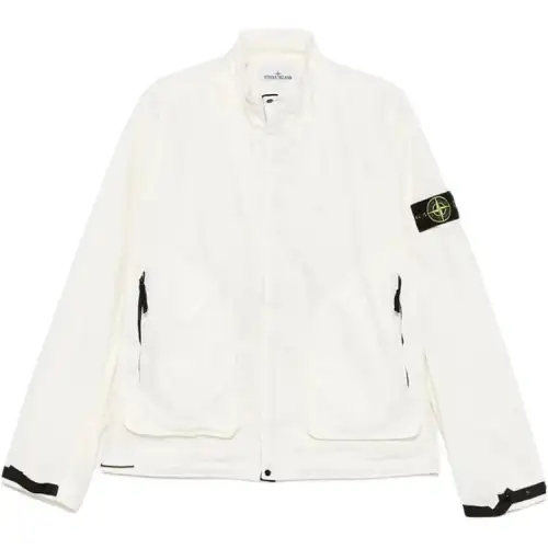 STONE ISLAND Logo Patch Zip Up Jacket