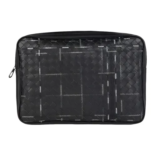 Bottega Veneta Metropolis Leather Wash Bag Black