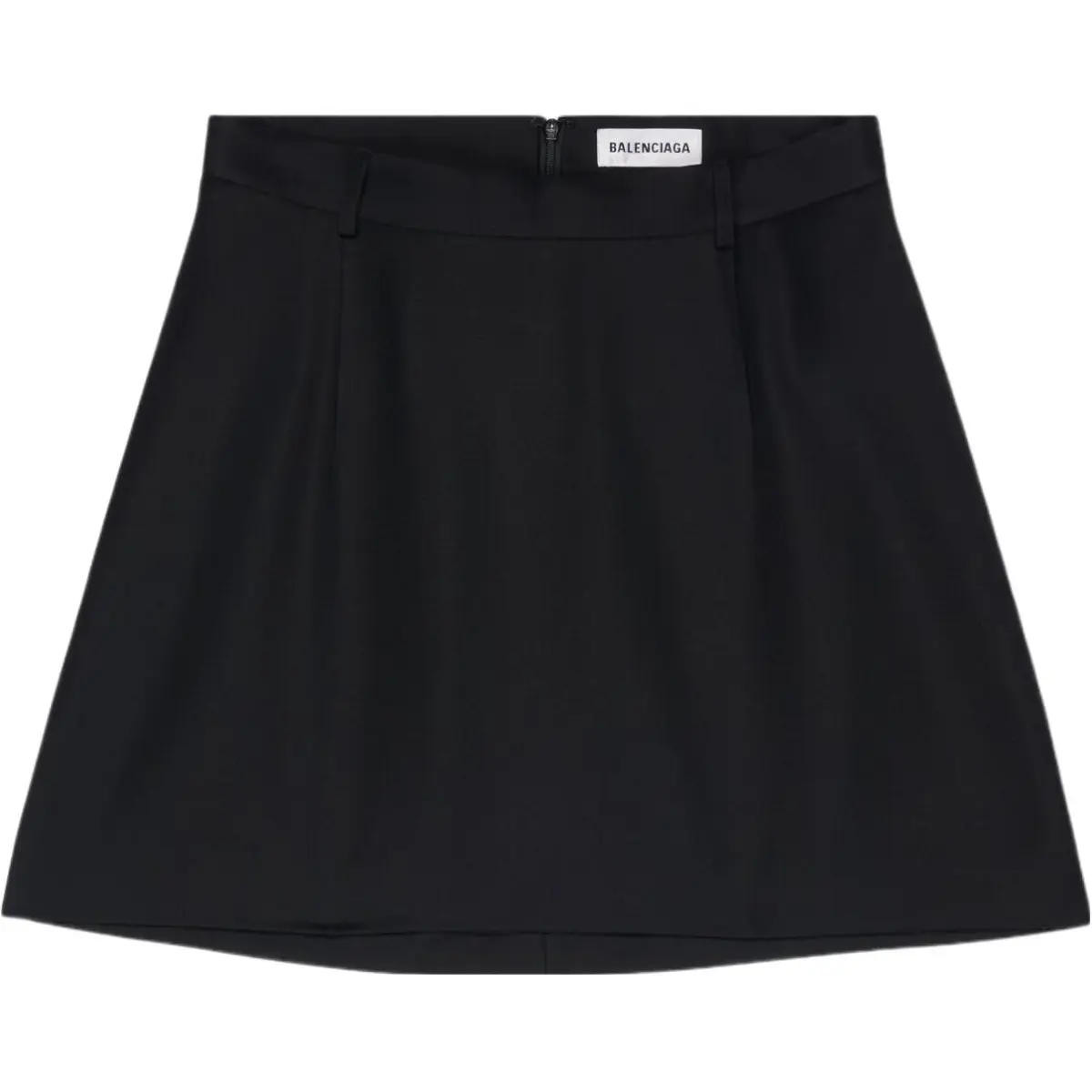 Balenciaga Women's Virgin Wool Twill Large Fit Mini Skirt Black