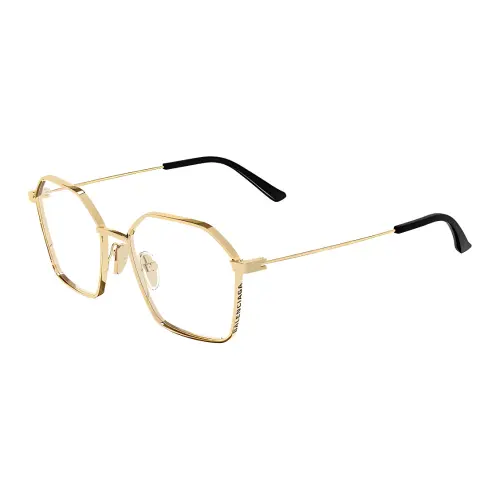 Balenciaga Metal Irregular Shape Eyeglass Frames Unisex Gold