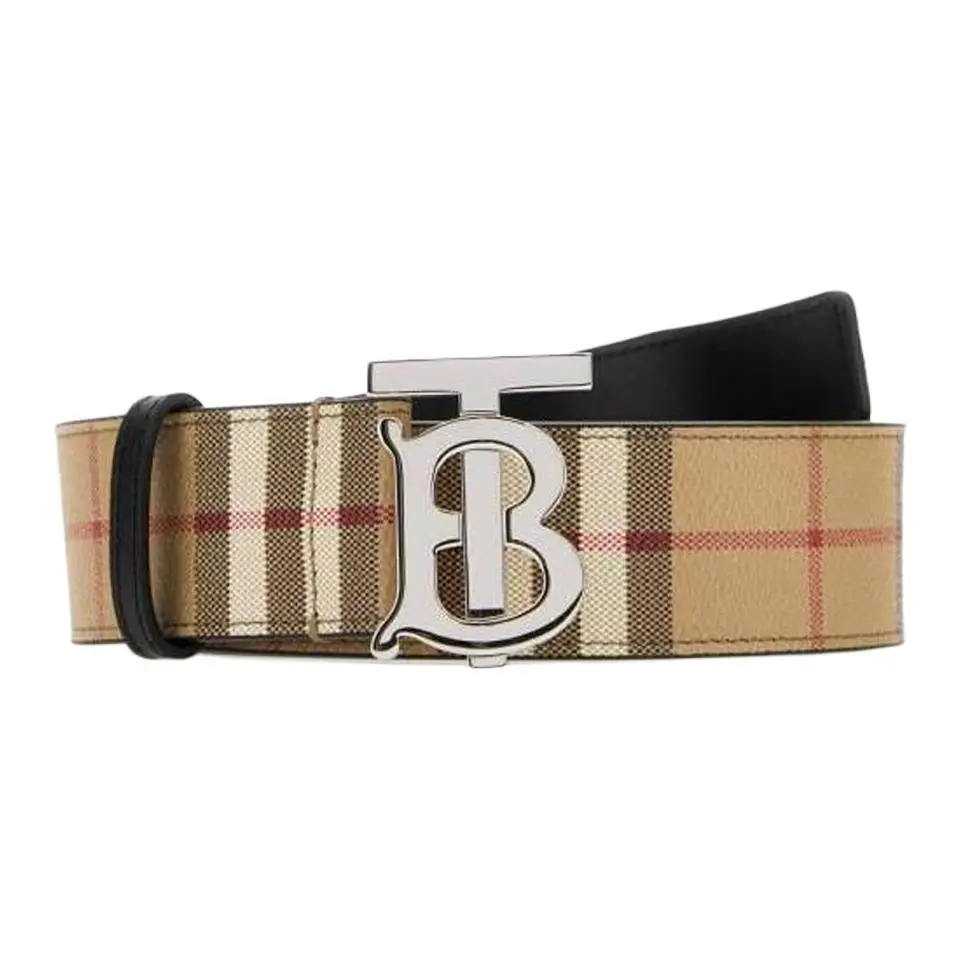 Burberry Checked Tb Buckle Belt