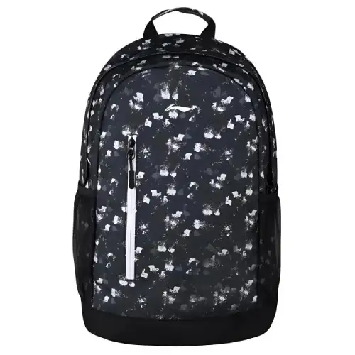 Li Ning Polyester Backpack Regular Unisex All Over Print Black