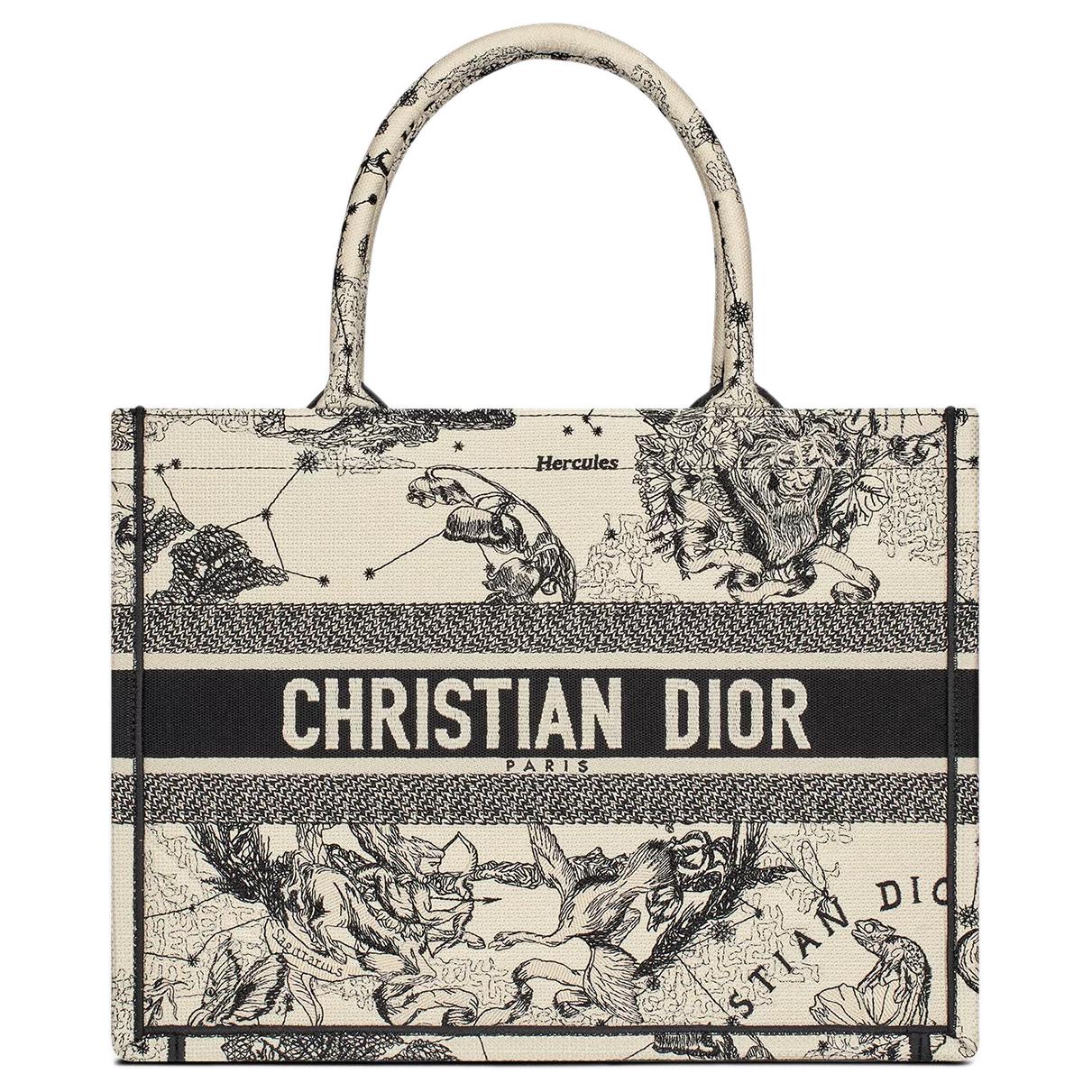 Женская сумка Dior BookTote (бежево-черная)