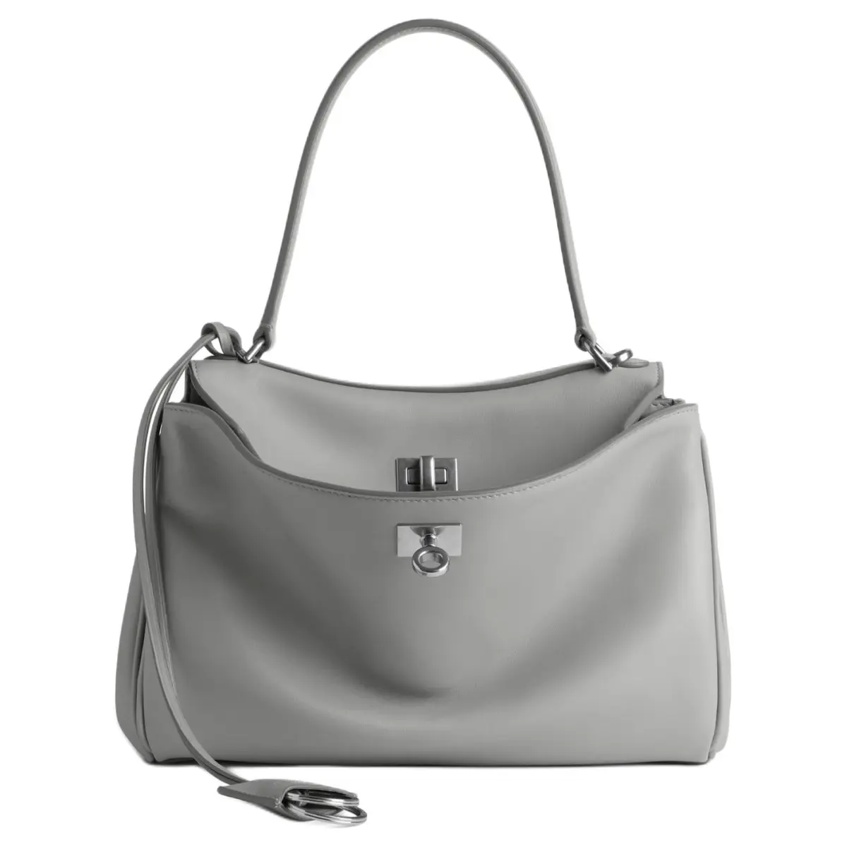 Balenciaga Rodeo Cow Leather One Shoulder Handbag Small Women's Cloud Gray