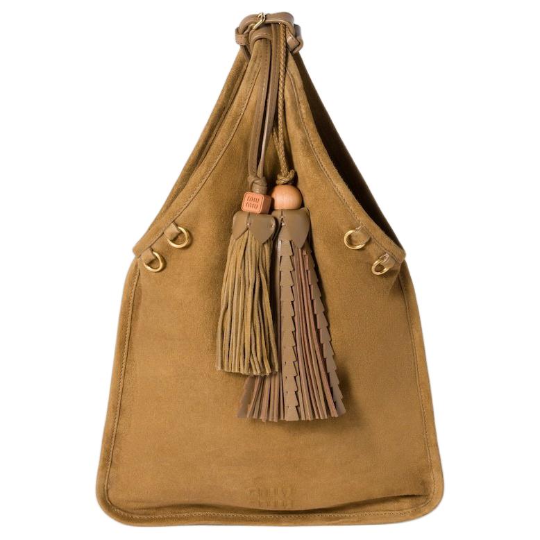 Женская сумка MIU MIU Fringe Hobo (оливковая)