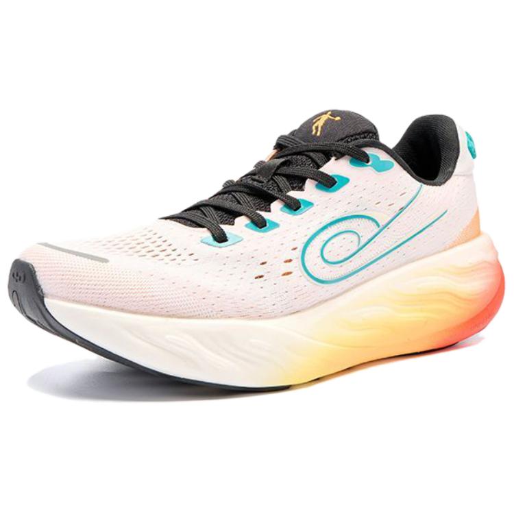 QIAODAN Tao Pro Slip Resistant Abrasion Resistant Low top Casual Racing Running Shoes Men’s White Orange