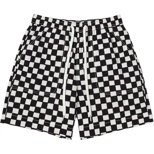 Vans x RIROO Casual Shorts Women's Black White Checkerboard