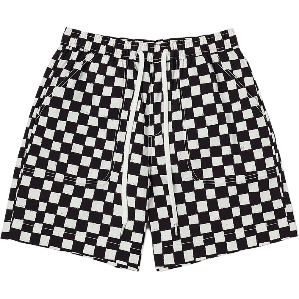 Vans x RIROO Casual Shorts Women's Black White Checkerboard