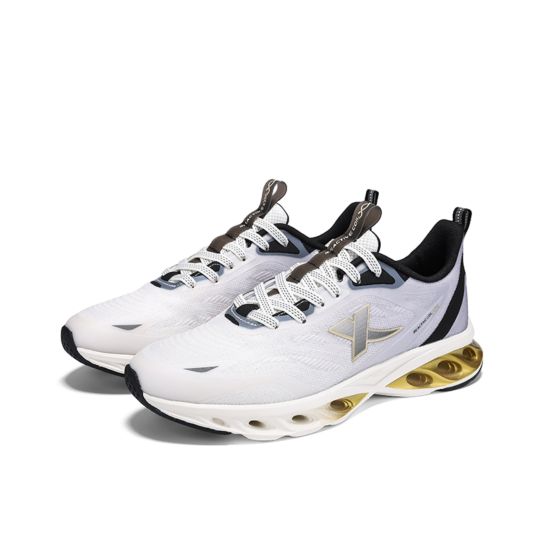 XTEP Cushioning Slip Resistant Abrasion Resistant Low top Casual Running Shoes Men’s Sail White Dawn Gray
