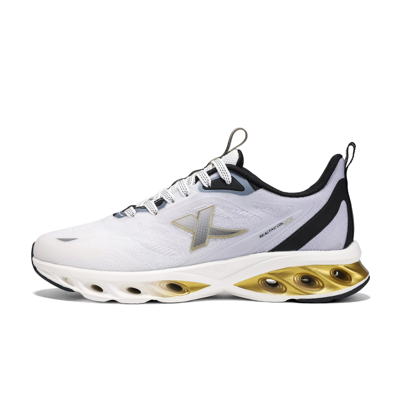 XTEP Cushioning Slip Resistant Abrasion Resistant Low top Casual Running Shoes Men’s Sail White Dawn Gray