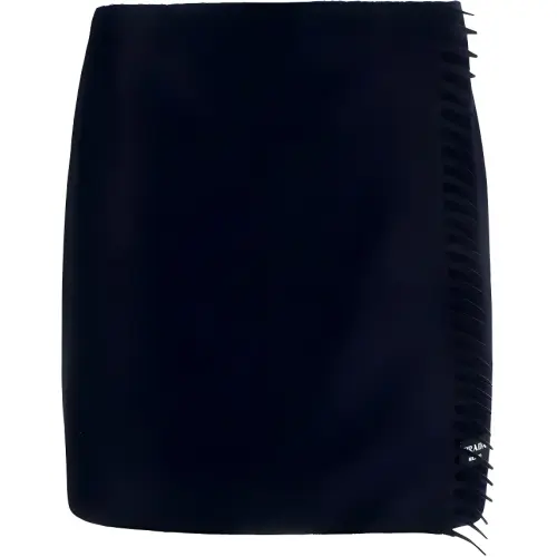Prada Scarf-Style Fringed Mini Skirt