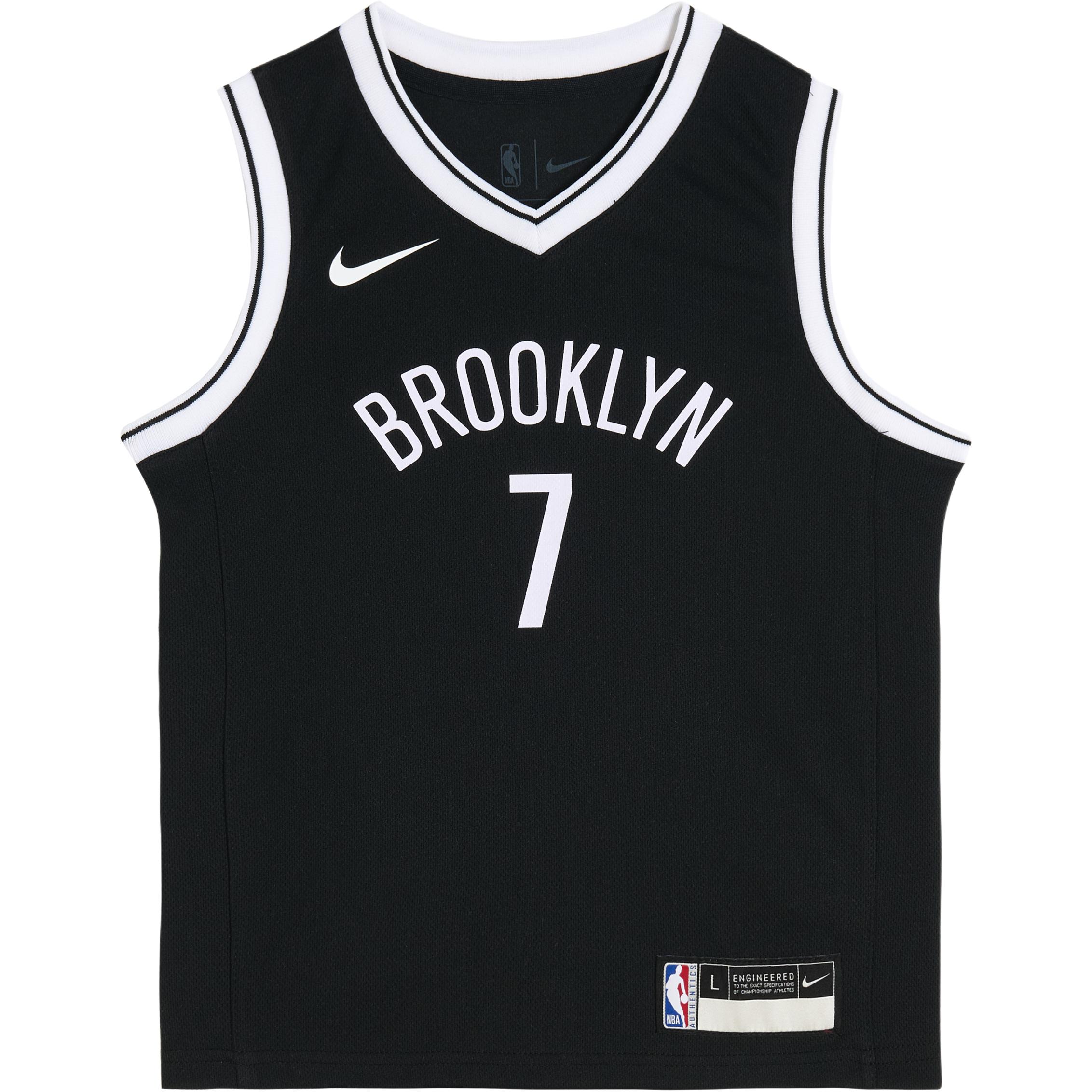 Nike X NBA co-branded vest Brooklyn Nets Durant SS25 No. 7 Brand Logo casual sports pullover V-neck quick-drying black for children