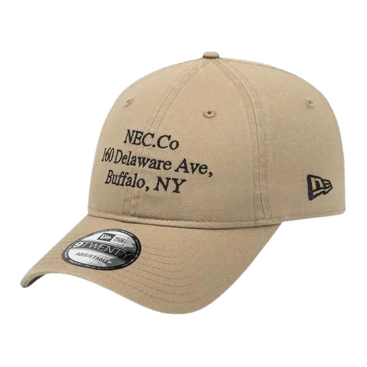 New Era Letter Print Baseball Caps Unisex Khaki