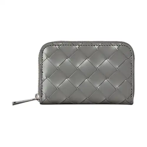Bottega Veneta Cow Leather Clutch Coin Purse Men's Gray