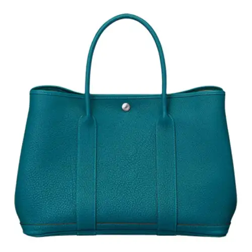 HERMES Garden Party Negonda Calfskin Handbag 36 Women's 7C Cobalt Blue