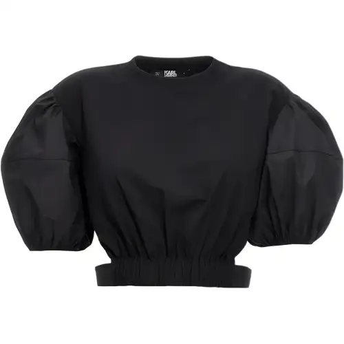 【Best of: PromotionsPrevious Season】puff-sleeve cropped blouse