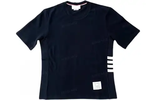 THOM BROWNE Logo Patch Crewneck T Shirt