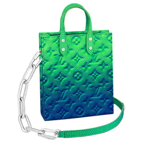 LOUIS VUITTON Sac Plat Xs Taurillon Illusion Blue/Green