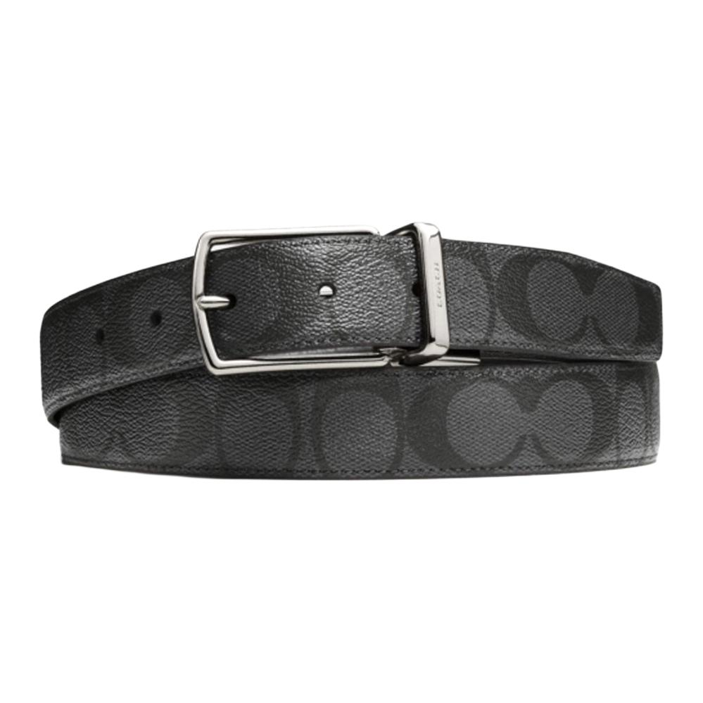Мужской ремень COACH HARNESS (черно-серый)