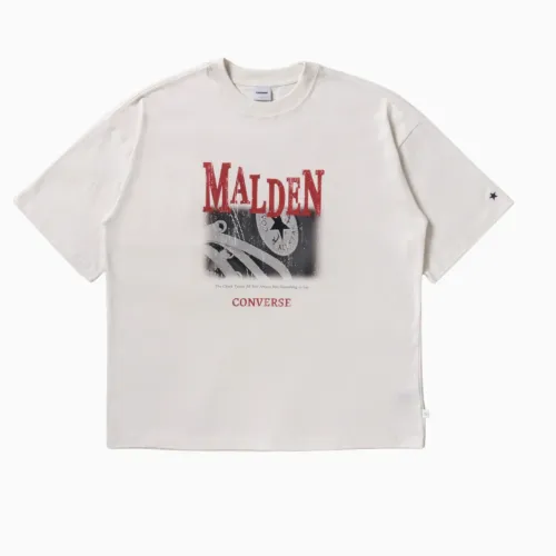 Converse T Shirts Unisex Ecru Crew Neck Moderate