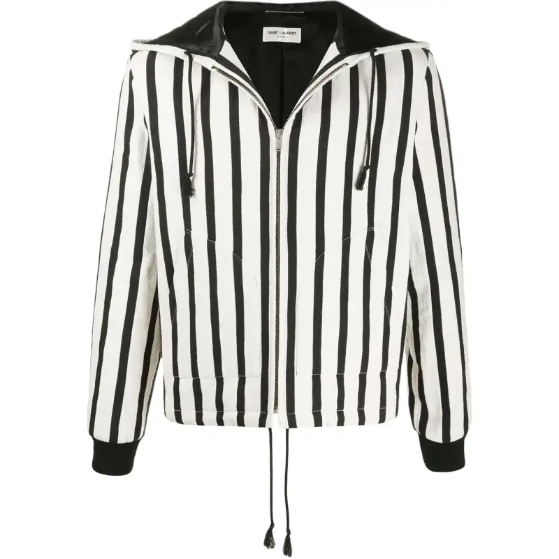 Saint Laurent vertical stripe zipped jacket