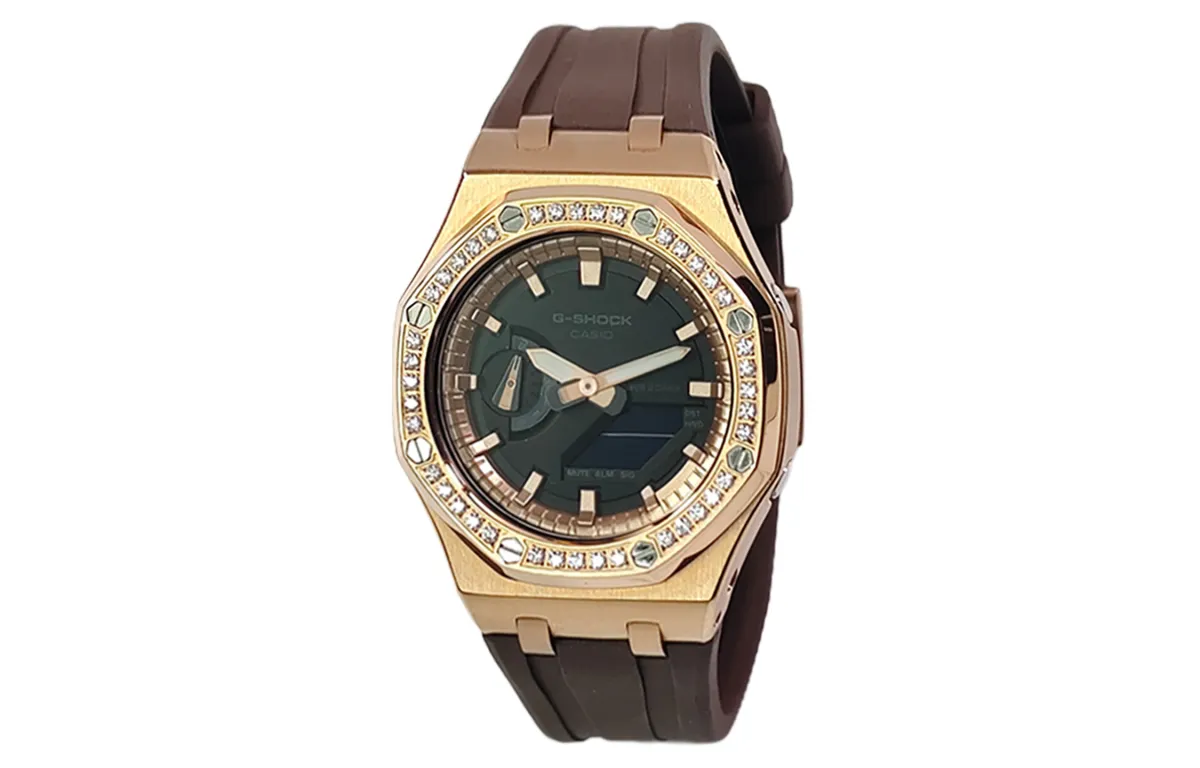 CASIO Custom Collection Quartz Movement Fluoroelastomer Strap Watch Men's Watches Black Dial