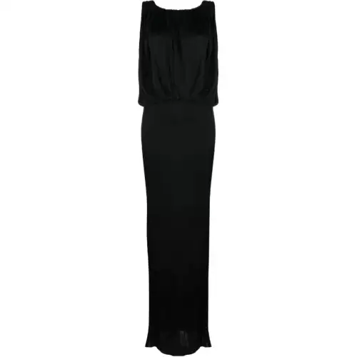 SAINT LAURENT Pleated Sleeveless Maxi Dress