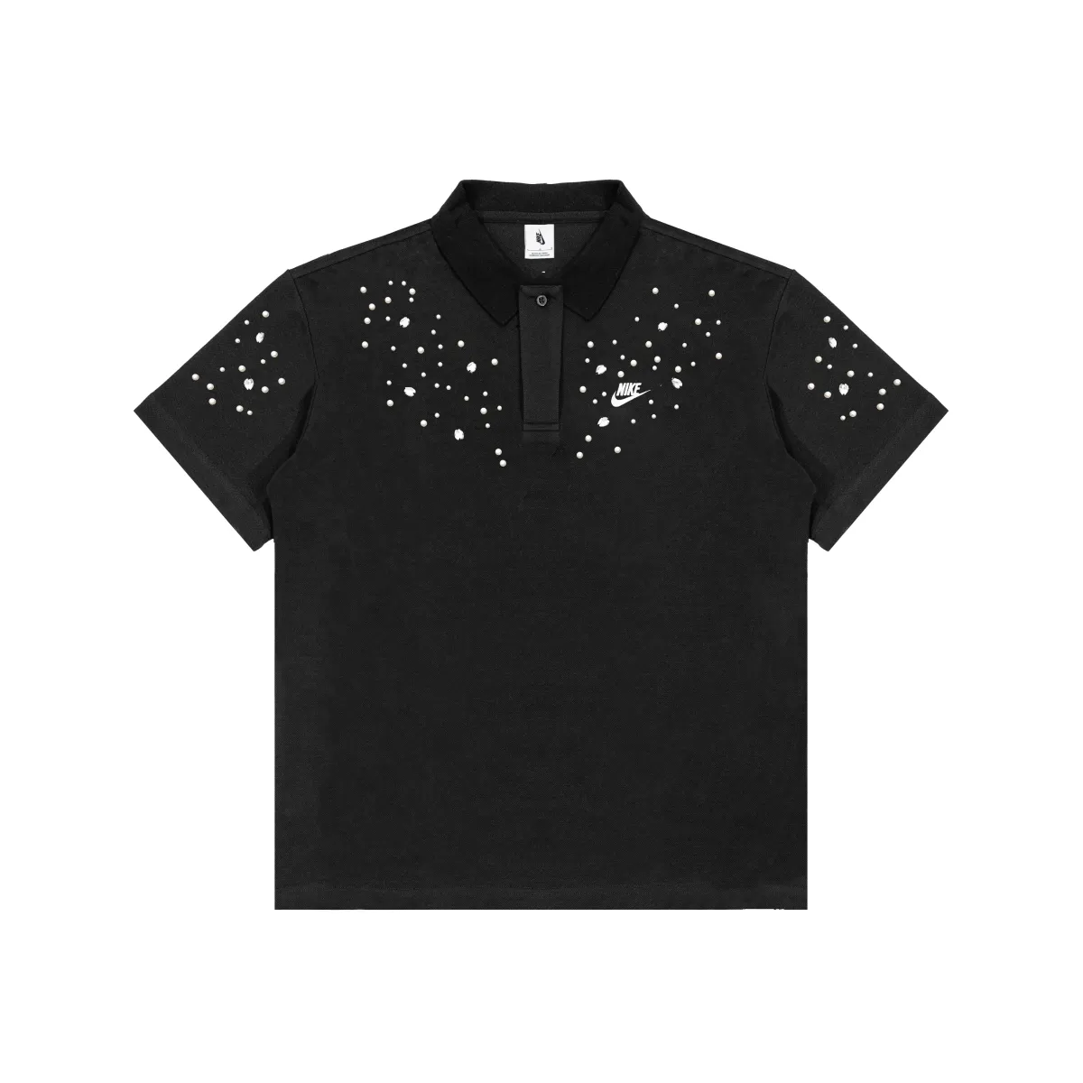 Nike Polo Shirts Unisex Black Polo Collar Thickened Straight Fit
