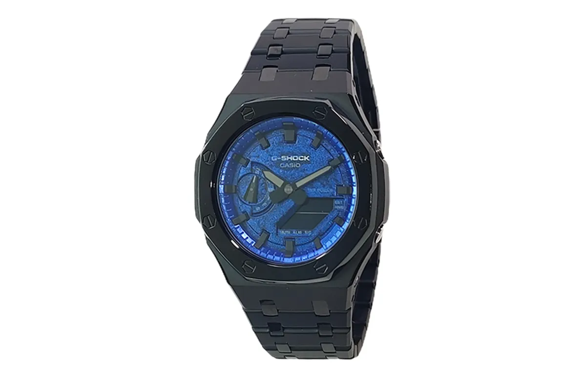 CASIO Custom Collection Quartz Movement Stainless Steel Strap Watch Men's Watches Blue Dial