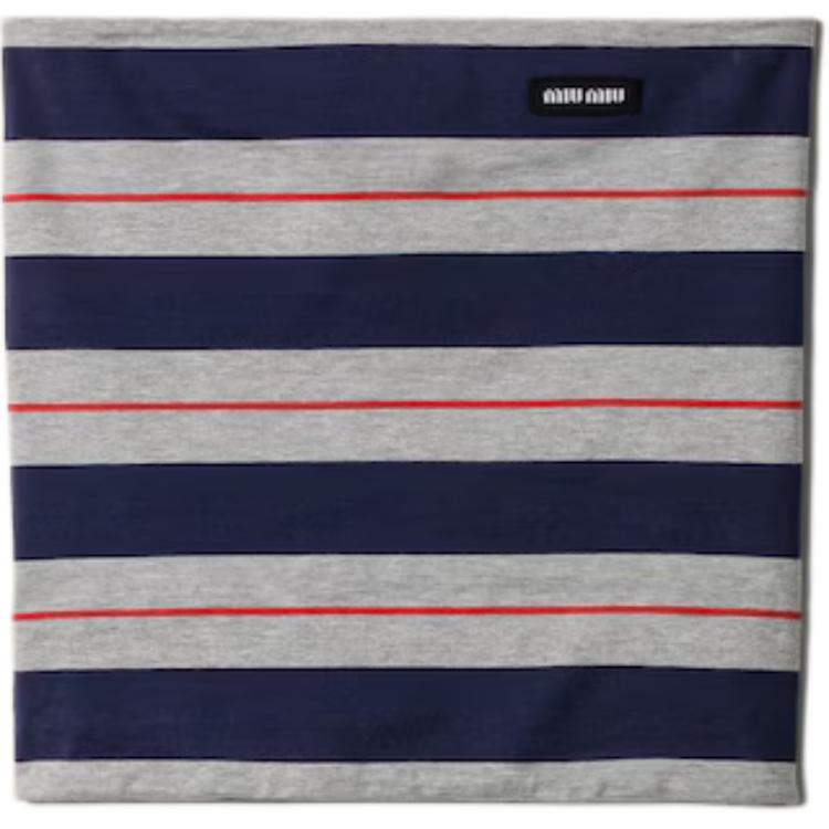 MIU MIU Miu Miu Striped Pattern Logo Patch Bandeau Women's Blue Gray