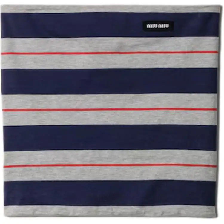 MIU MIU Miu Miu Striped Pattern Logo Patch Bandeau Women's Blue Gray
