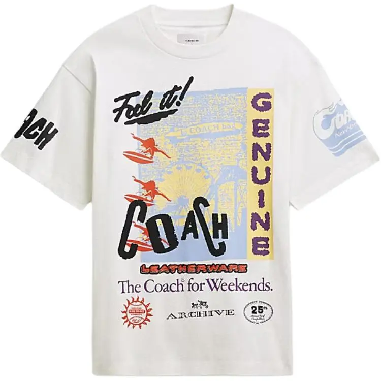 COACH T-Shirts Unisex White Crew Neck