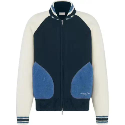 DIOR Homme Panelled Zip Up Cardigan
