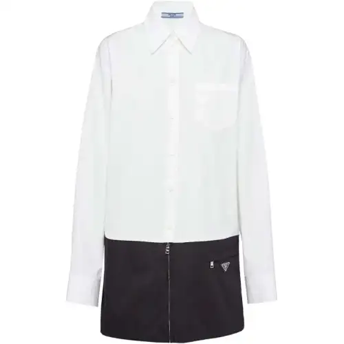 PRADA FW22 Long Sleeved Dress Women's White