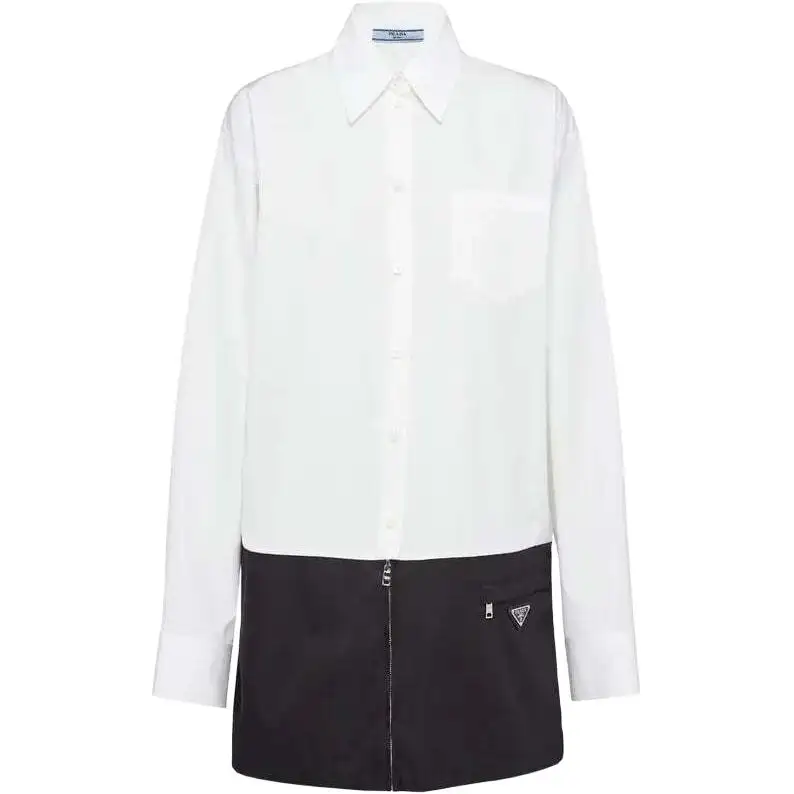 PRADA FW22 Long Sleeved Dress Women's White