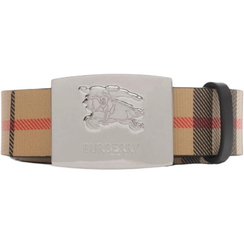 Мужской ремень Burberry (шафраново-бежевый с черным)
