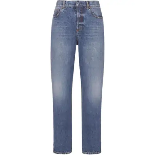 DIOR Jeans Women's Blue Moderate Straight Fit Pants