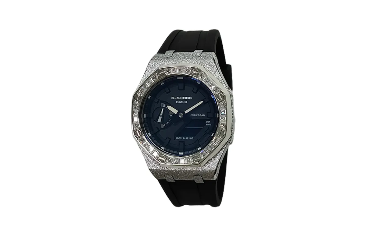 CASIO Custom Collection Quartz Movement Fluoroelastomer Strap Watch Men's Watches Black Dial