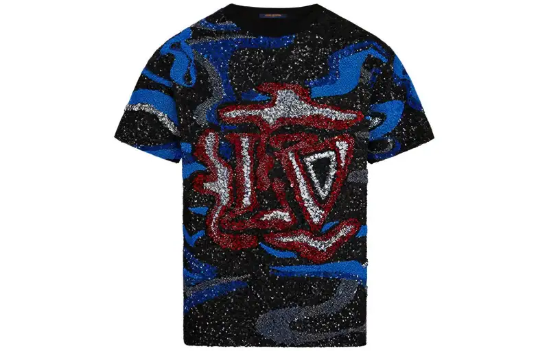 LOUIS VUITTON New Quarterly Products Of LV T Shirts Men's Black Crew Neck Moderate Straight Fit