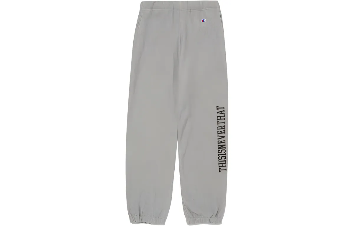 Champion Knitted Sweatpants Japan Version Unisex Light Gray