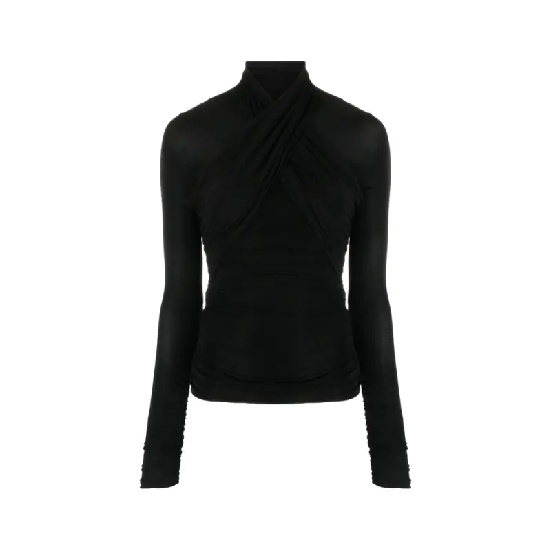 Saint Laurent semi-sheer roll-neck T-shirt