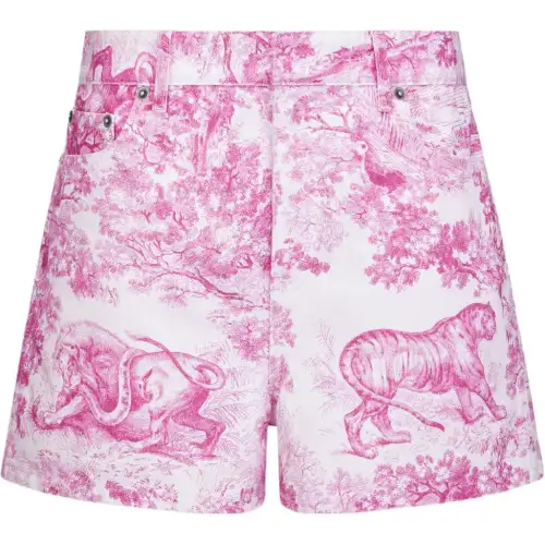 DIOR Denim Shorts Women's Bright Pink
