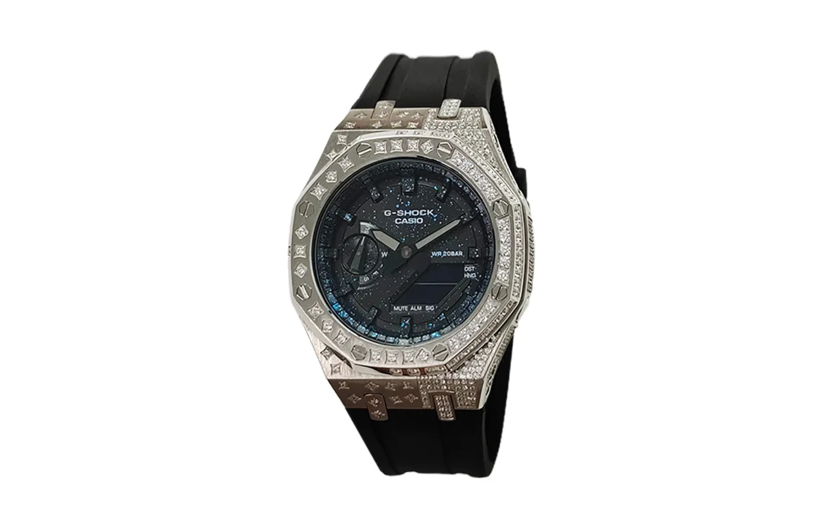 CASIO Custom Collection Quartz Movement Fluoroelastomer Strap Watch Men's Watches Black Dial