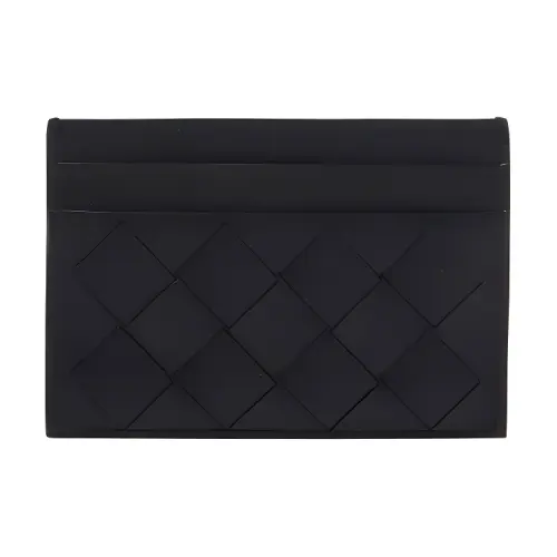 Bottega Veneta Woven Leather Card Holder Card Holder Mini Women's Black