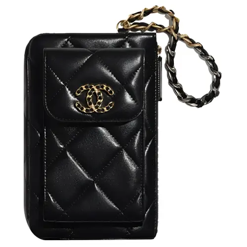 CHANEL 19Bag Lambskin Clutch Women's Black