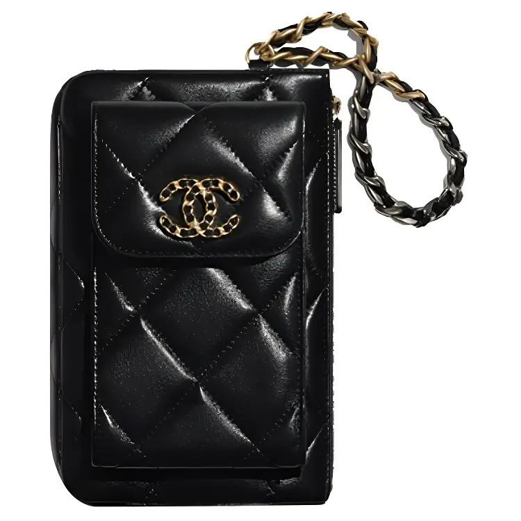 CHANEL 19Bag Lambskin Clutch Women's Black