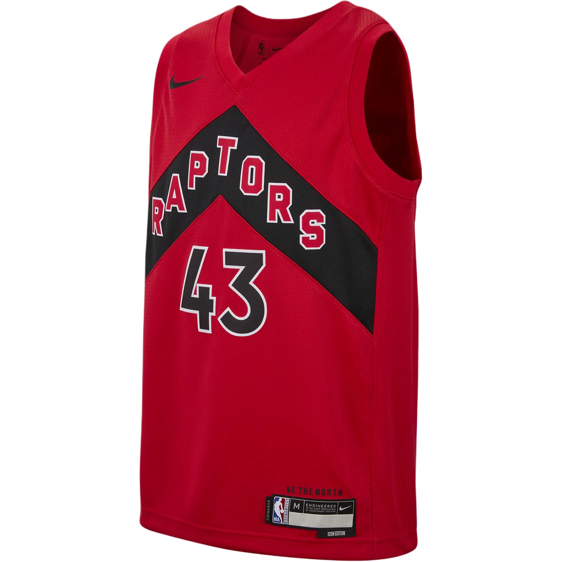 Nike Dri-Fit NBA Jersey Pascal Siakam Toronto Raptors Icon Edition 2022/23 Swingman Jersey Lightweight Sweat-Absorbent Sleeveless Tank Top Varsity Red Youth
